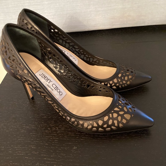 Jimmy Choo Black Romy Heels, size 36.5 - Picture 5 of 11